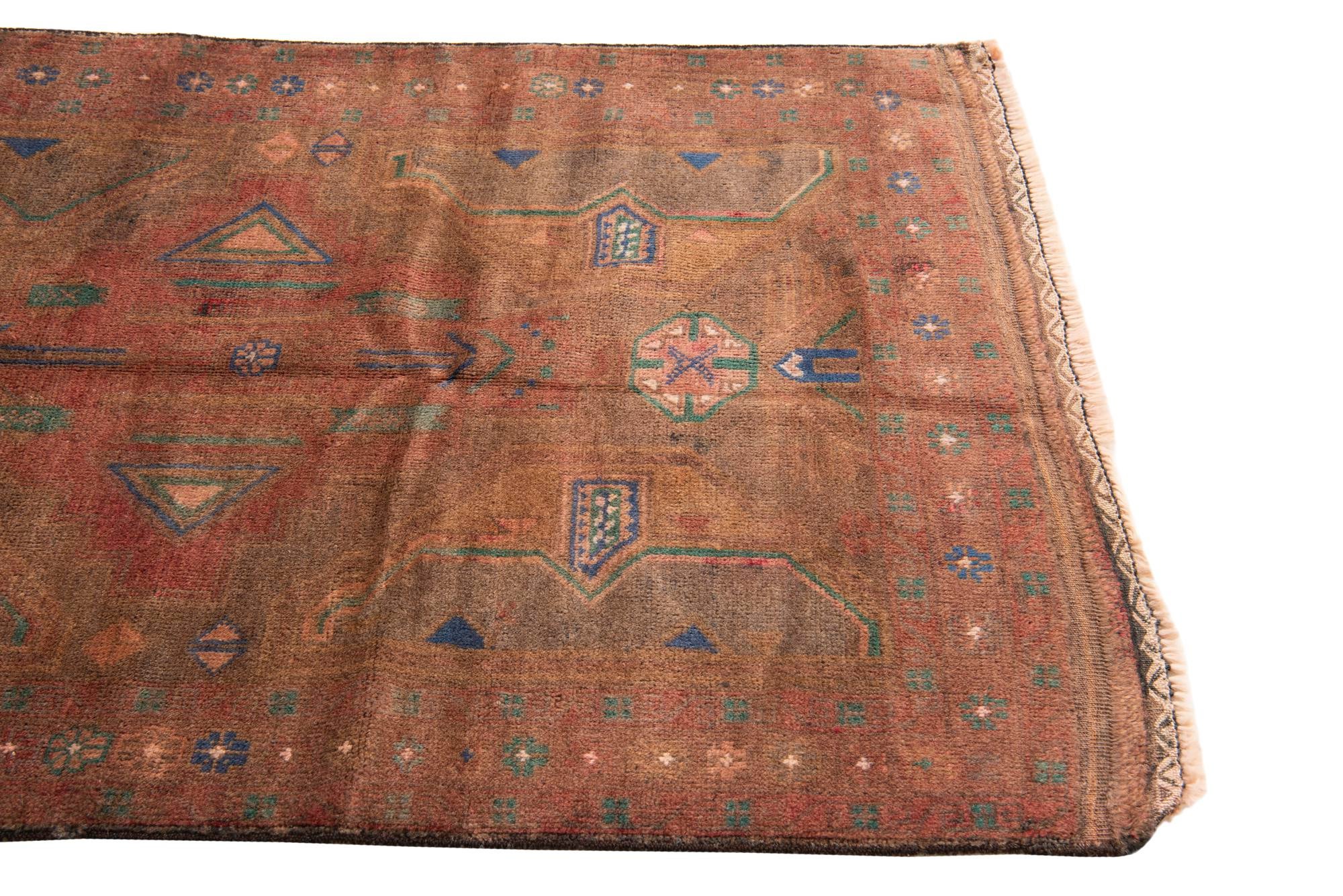 3' 5 x 6' 6 Hand Knotted Ultra Vintage Persian Wool Rug
