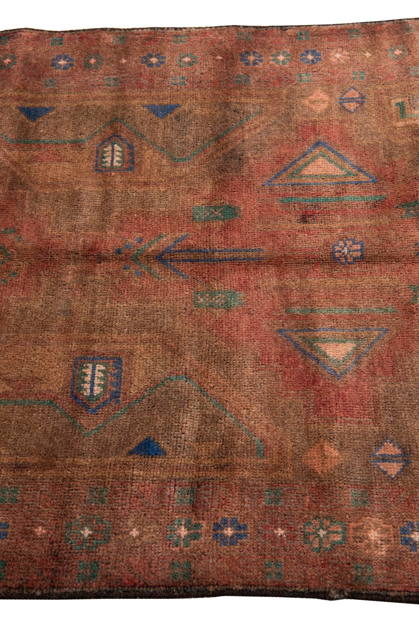 3' 5 x 6' 6 Hand Knotted Ultra Vintage Persian Wool Rug
