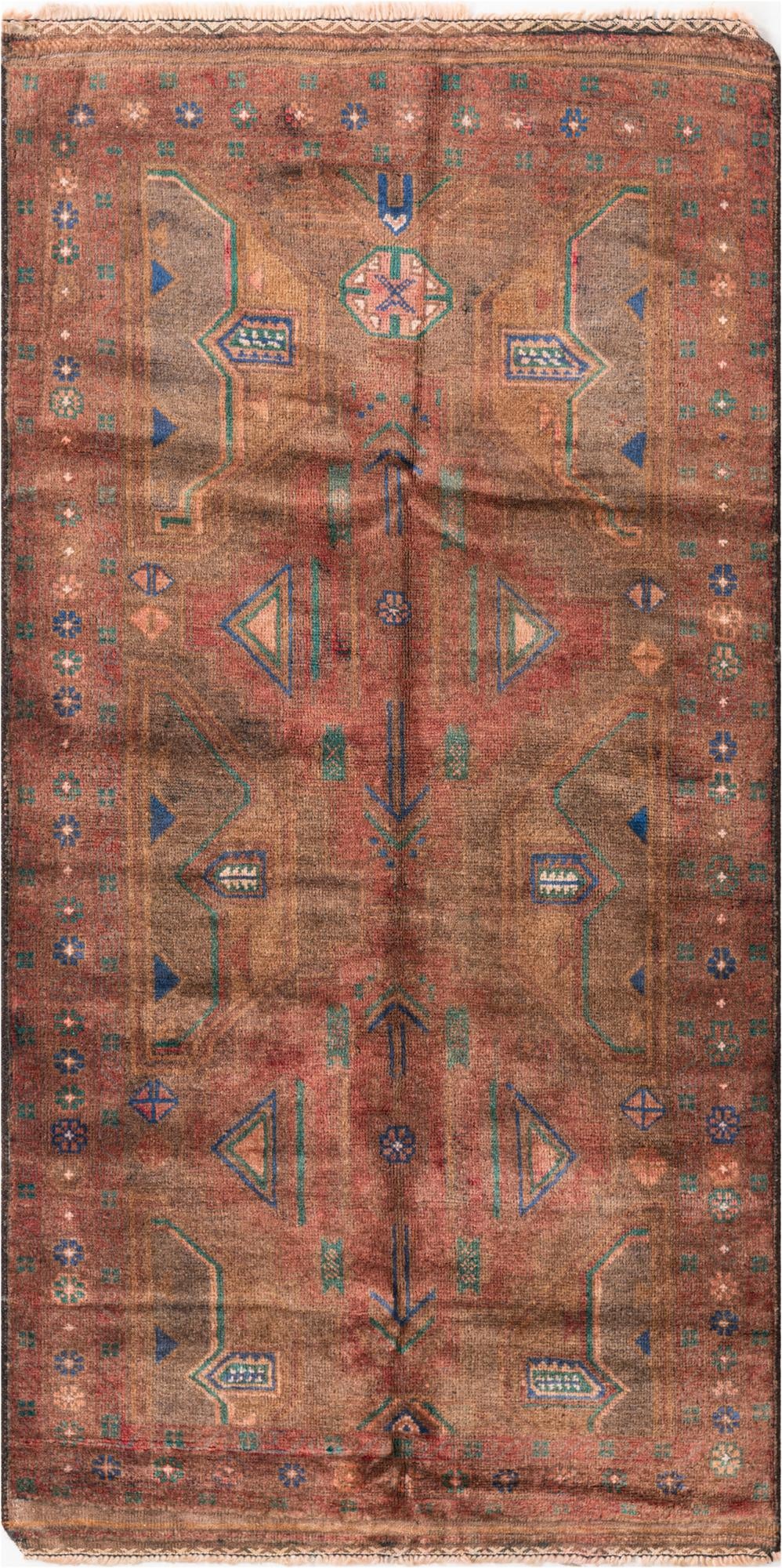 3' 5 x 6' 6 Hand Knotted Ultra Vintage Persian Wool Rug