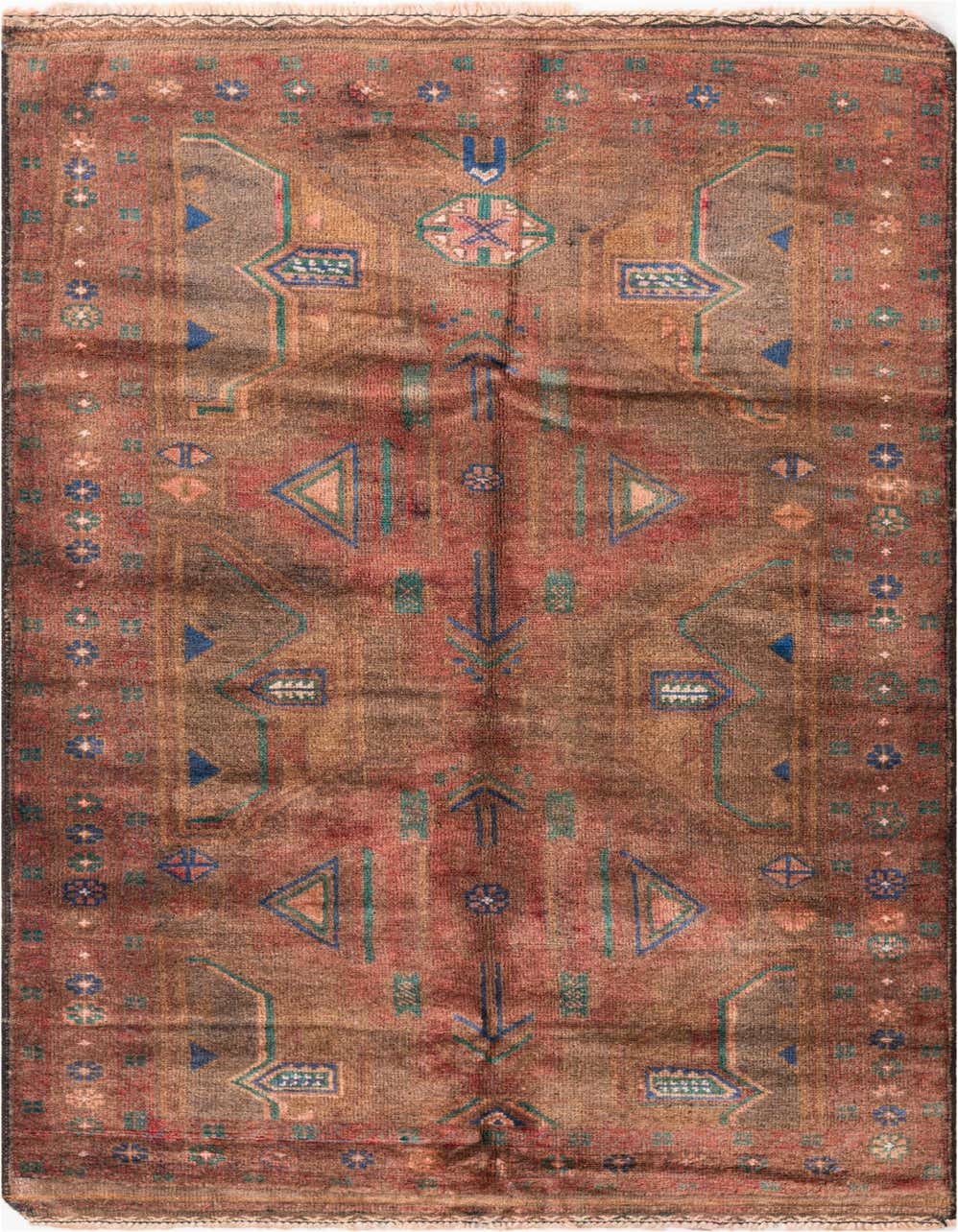 Primary image 3' 5 x 6' 6  Hand Knotted Ultra Vintage Persian Wool Rug