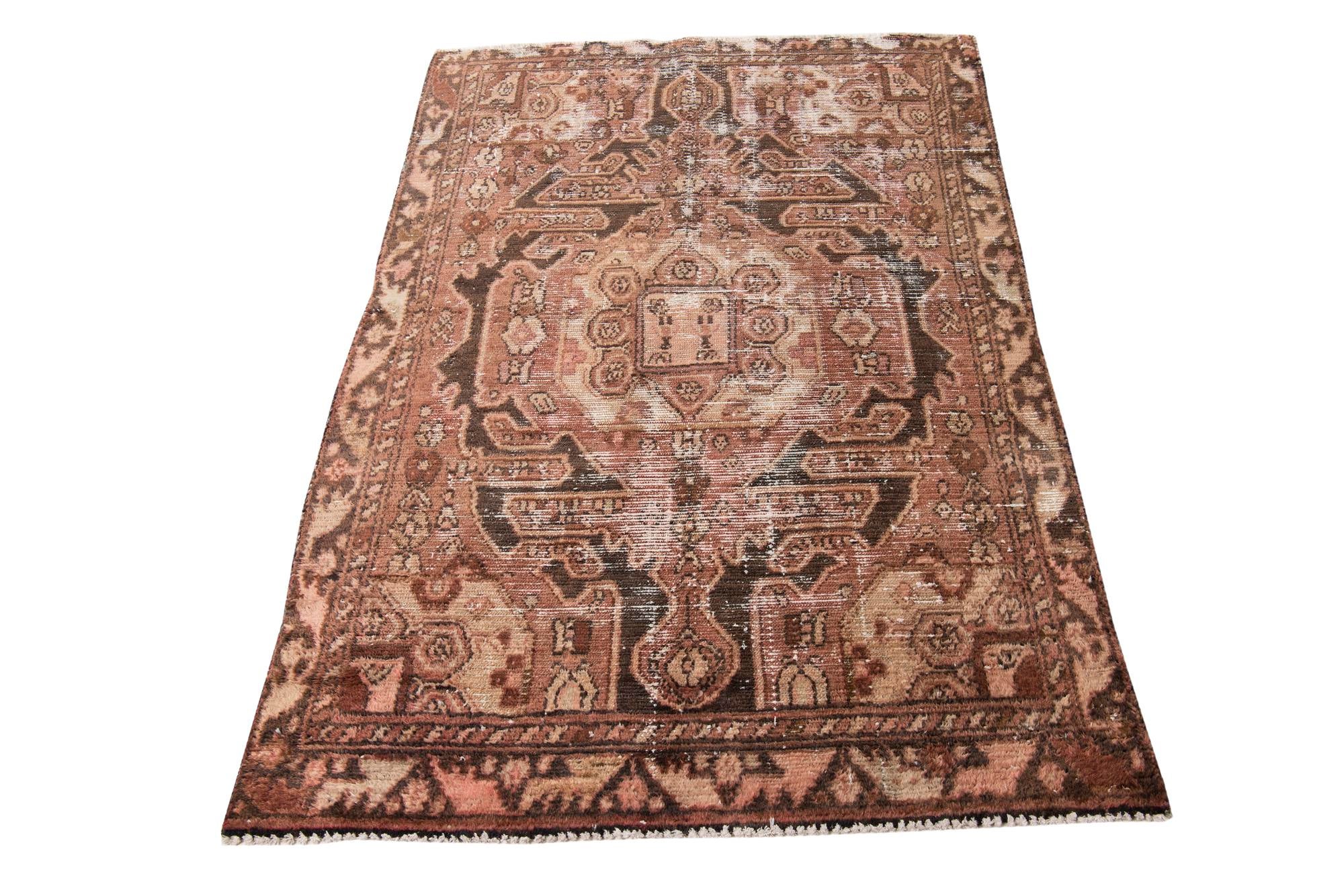 4' x 5' 10 Hand Knotted Ultra Vintage Persian Wool Rug