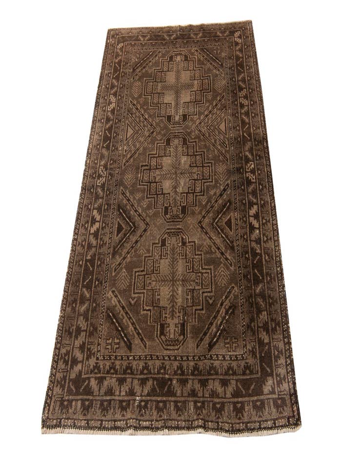 Detail image of 3' 7 x 6'  Hand Knotted Ultra Vintage Persian Wool Rug