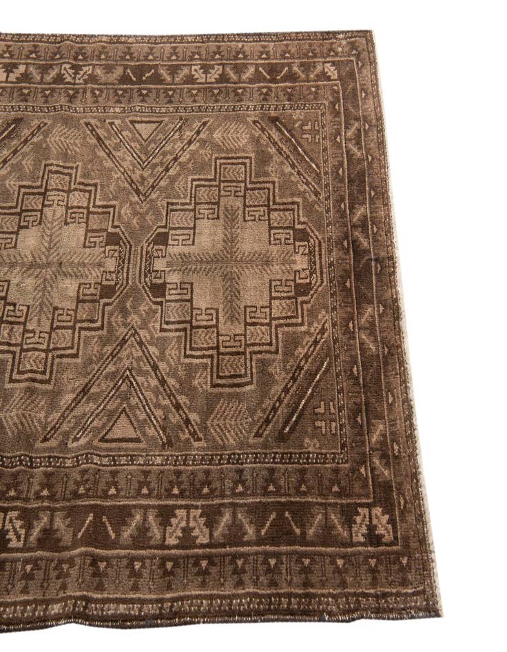 Detail image of 3' 7 x 6'  Hand Knotted Ultra Vintage Persian Wool Rug