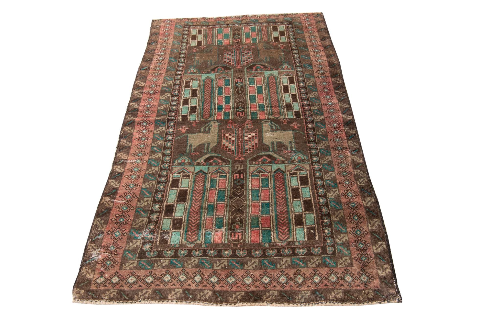 3' 9 x 6' 4 Hand Knotted Ultra Vintage Persian Wool Rug