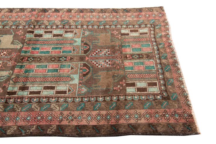 Detail image of 3' 9 x 6' 4 Hand Knotted Ultra Vintage Persian Wool Rug