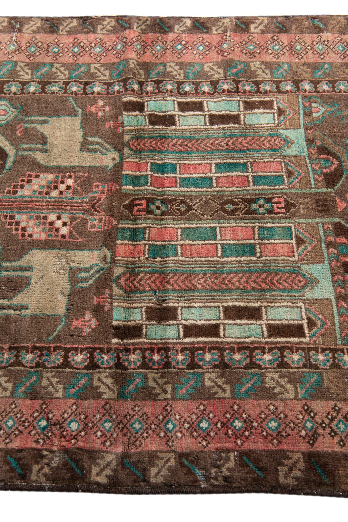3' 9 x 6' 4 Hand Knotted Ultra Vintage Persian Wool Rug