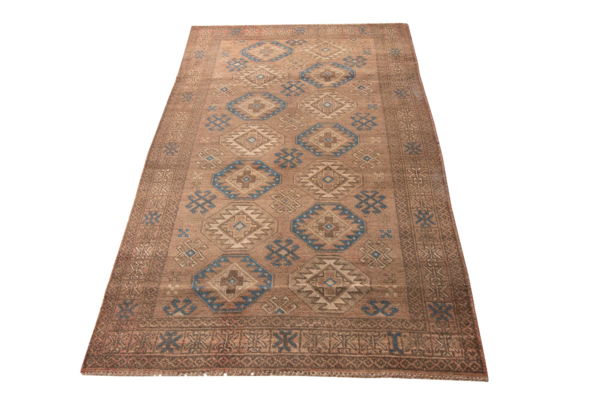 3' 9 x 6' 3 Hand Knotted Ultra Vintage Persian Wool Rug