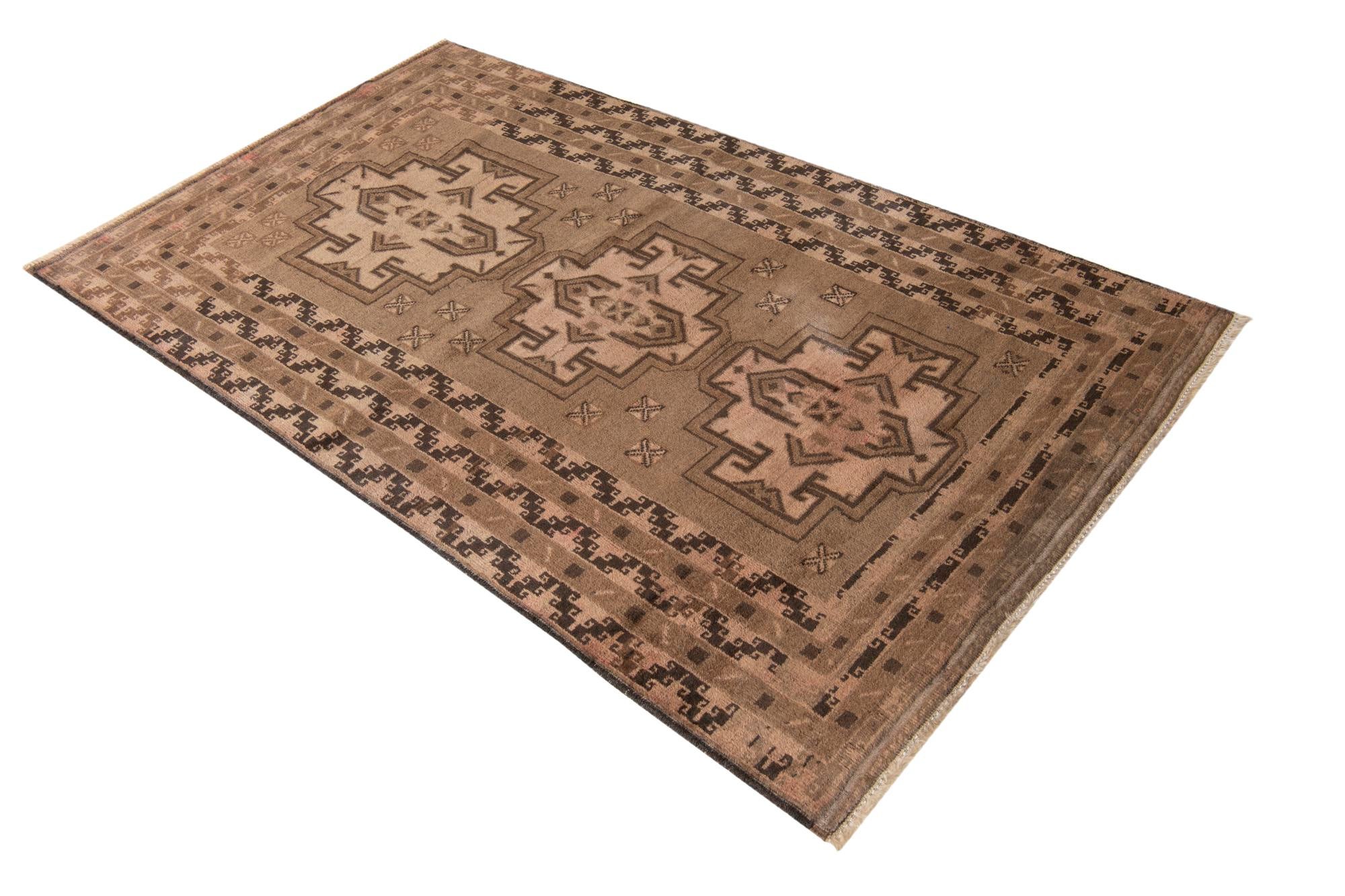 3' 6 x 6' Hand Knotted Ultra Vintage Persian Wool Rug