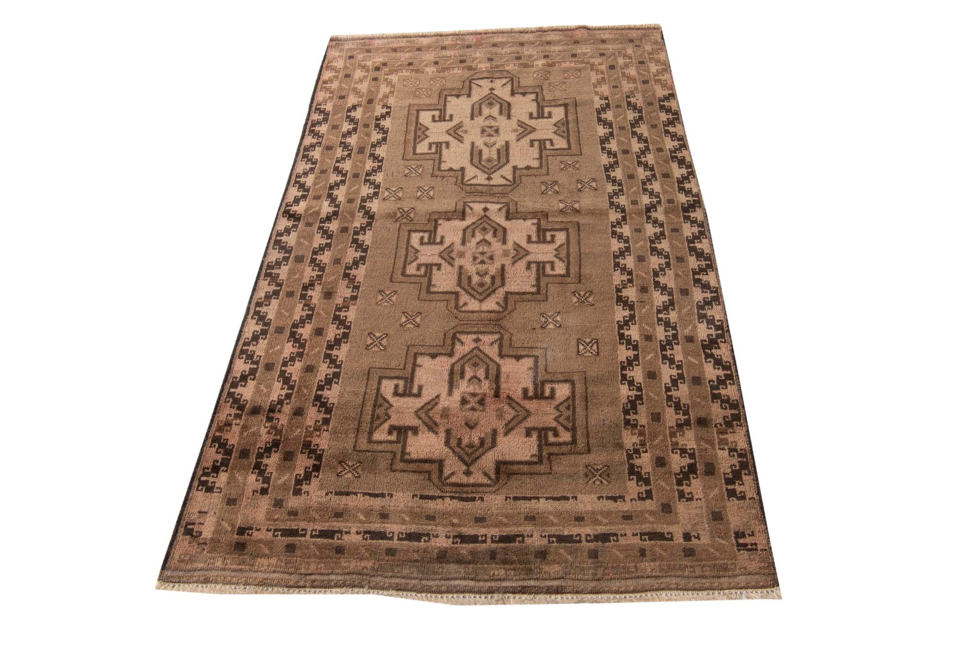 3' 6 x 6' Hand Knotted Ultra Vintage Persian Wool Rug