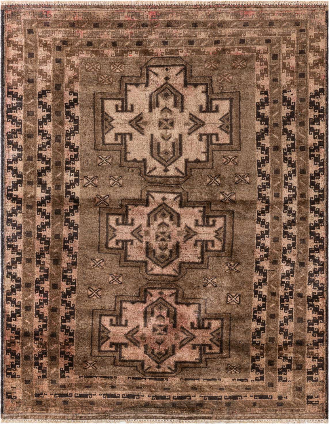 Primary image 3' 6 x 6'  Hand Knotted Ultra Vintage Persian Wool Rug