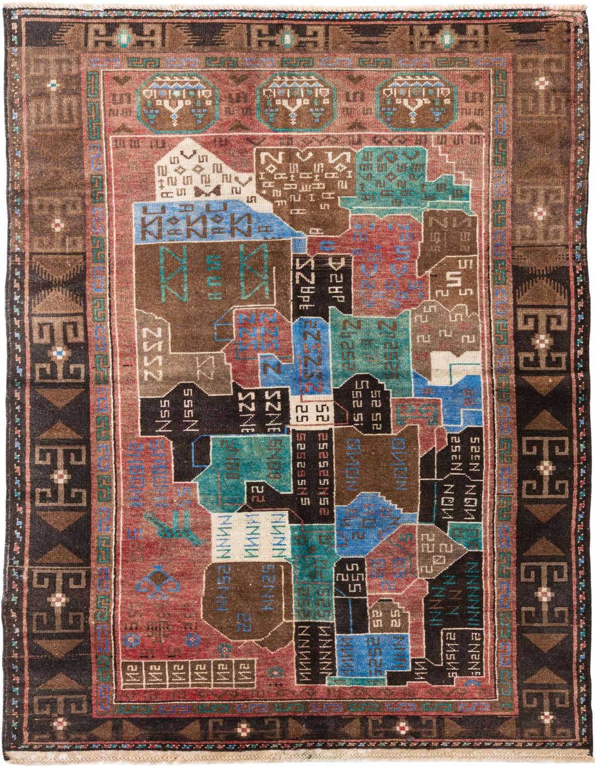 Primary image 3' 9 x 6' 8  Hand Knotted Ultra Vintage Persian Wool Rug