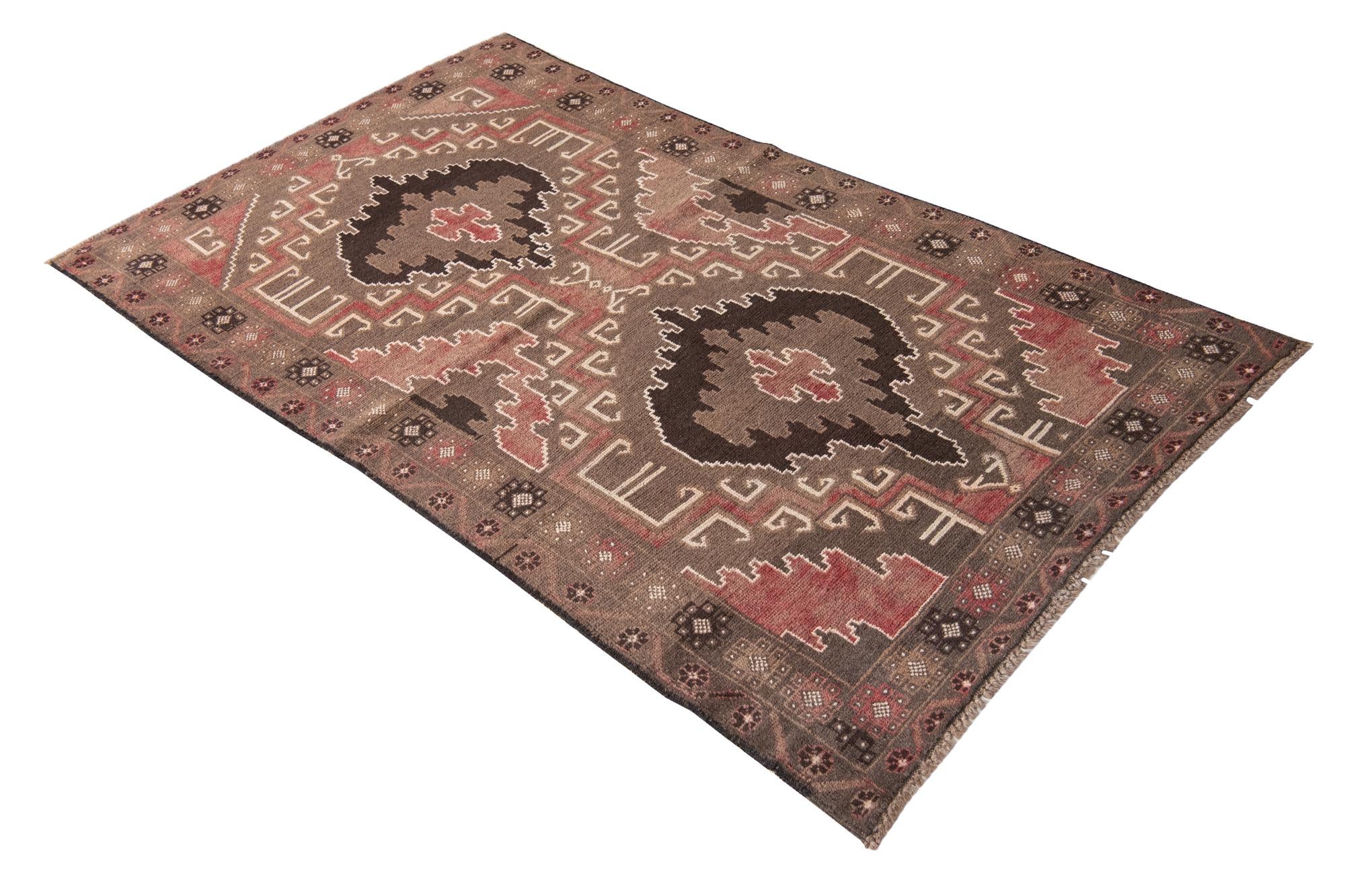 3' 5 x 6' 3 Hand Knotted Ultra Vintage Persian Wool Rug