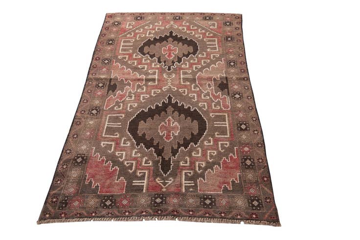 Detail image of 105cm x 190cm anudado a mano Ultra Vintage Alfombra Persa Lana