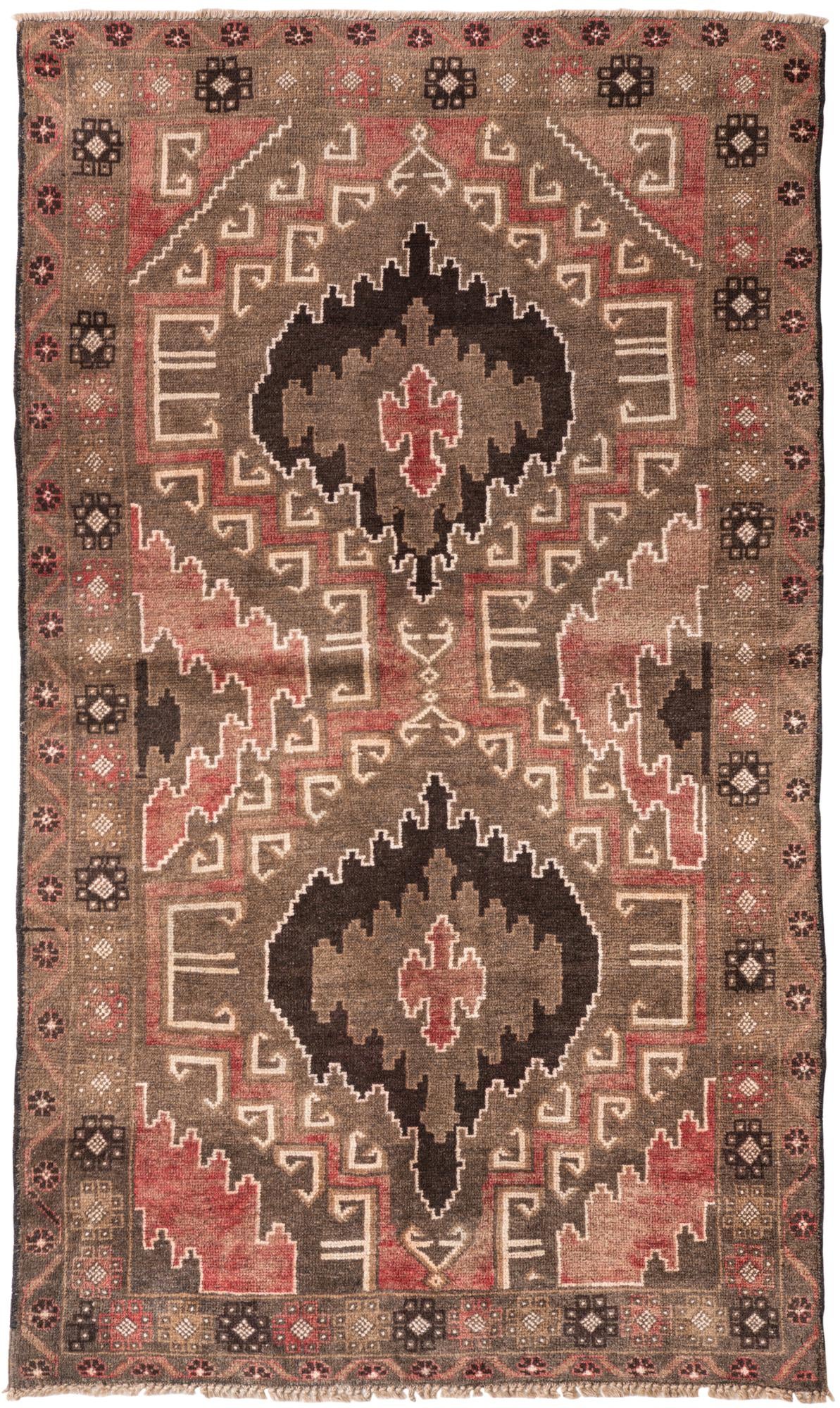 3' 5 x 6' 3 Hand Knotted Ultra Vintage Persian Wool Rug