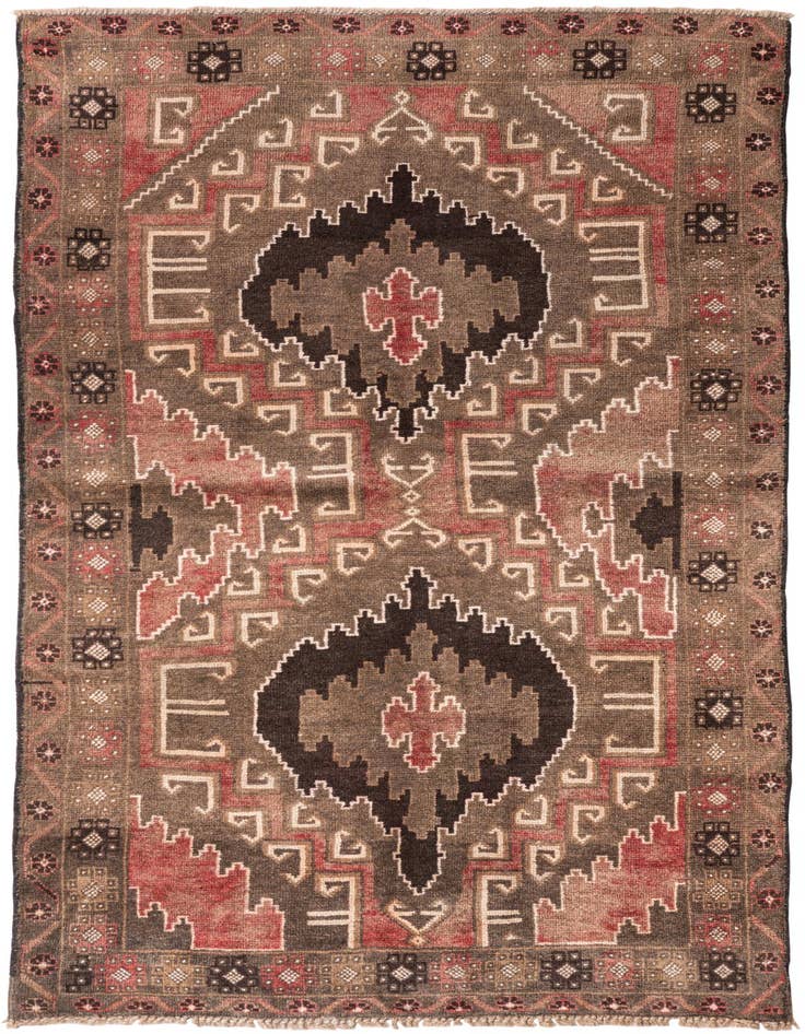 Detail image of 3' 5 x 6' 3 Hand Knotted Ultra Vintage Persian Wool Rug