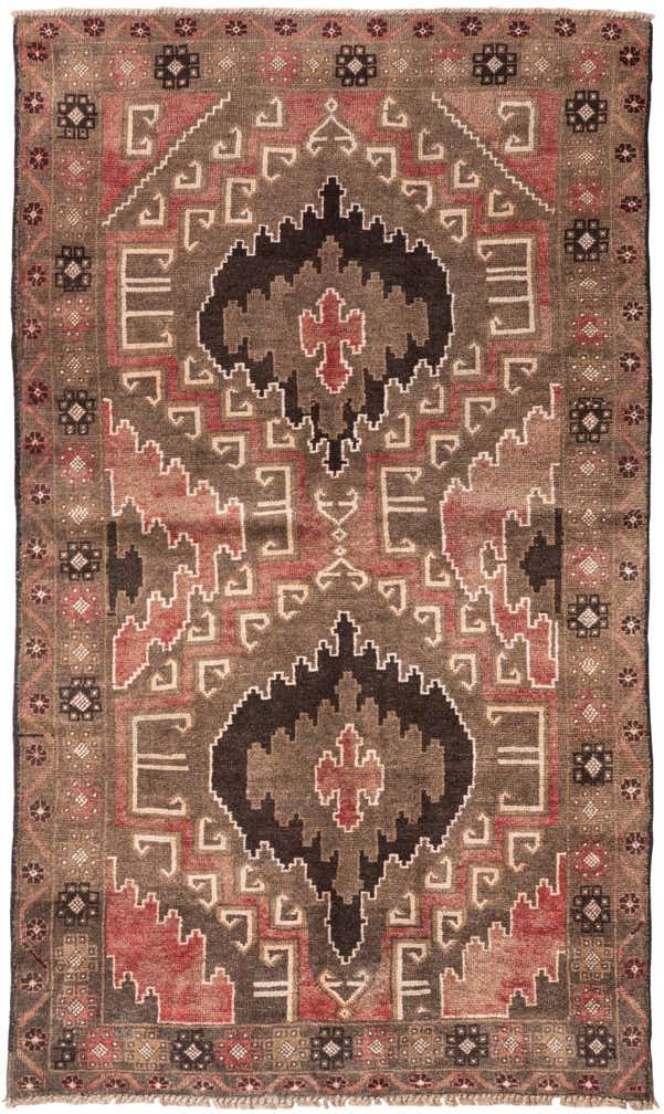 105cm x 190cm anudado a mano Ultra Vintage Alfombra Persa Lana
