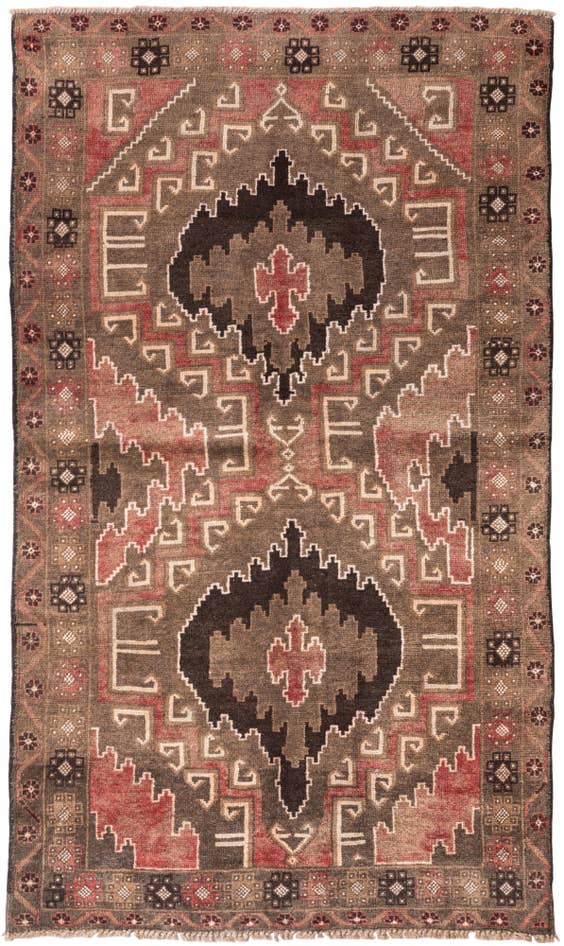Detail image of 105cm x 190cm anudado a mano Ultra Vintage Alfombra Persa Lana