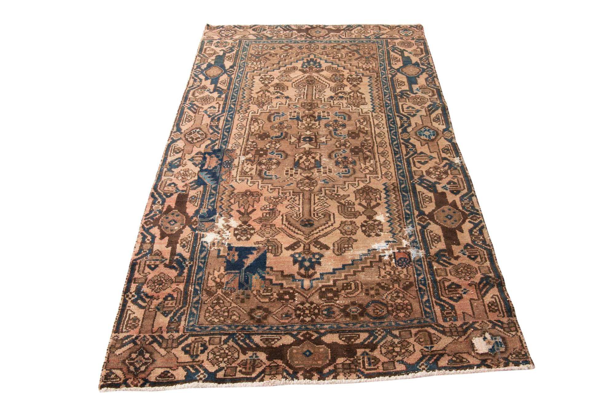 4' x 6' 5 Hand Knotted Ultra Vintage Persian Wool Rug