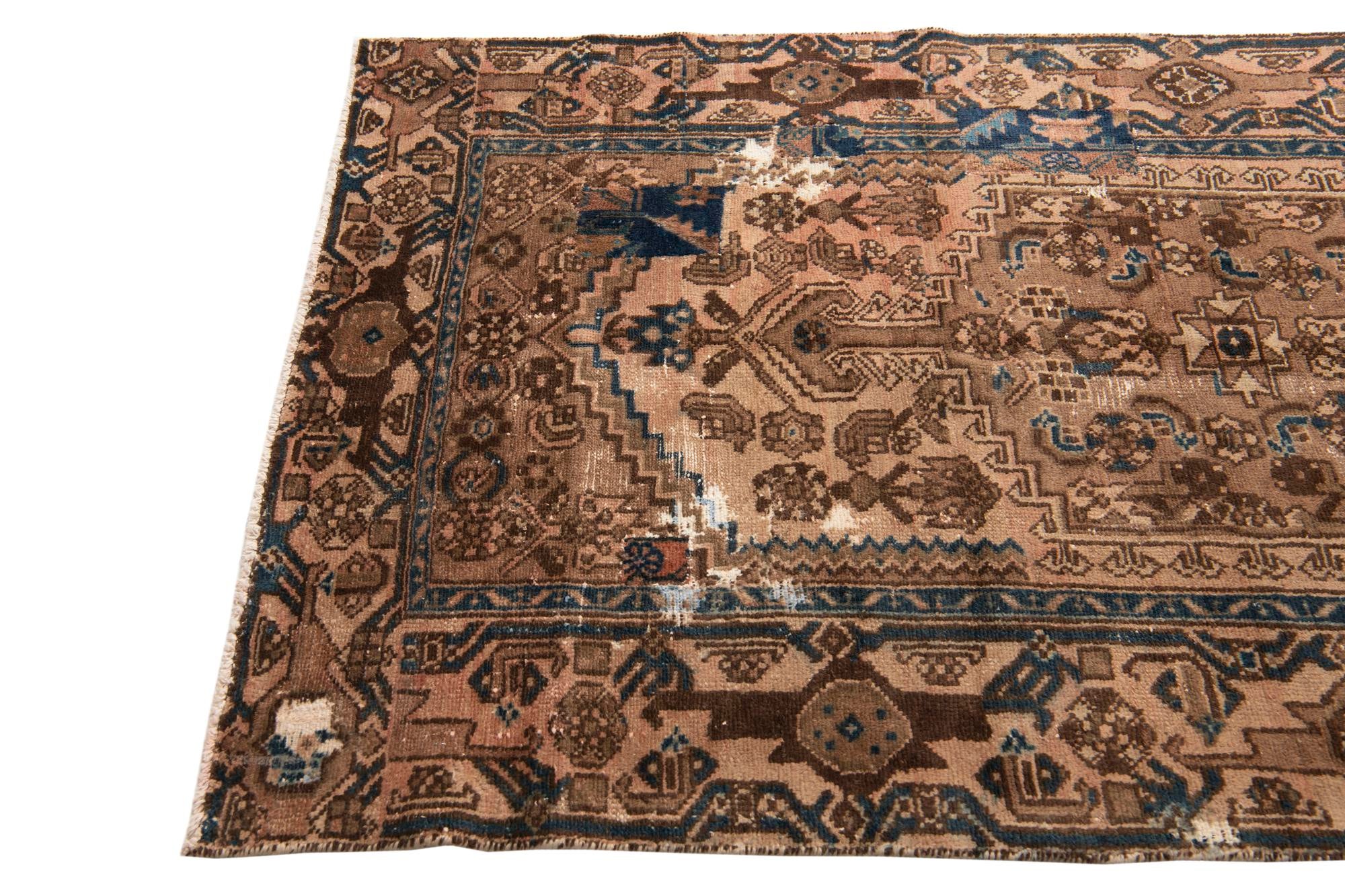 4' x 6' 5 Hand Knotted Ultra Vintage Persian Wool Rug
