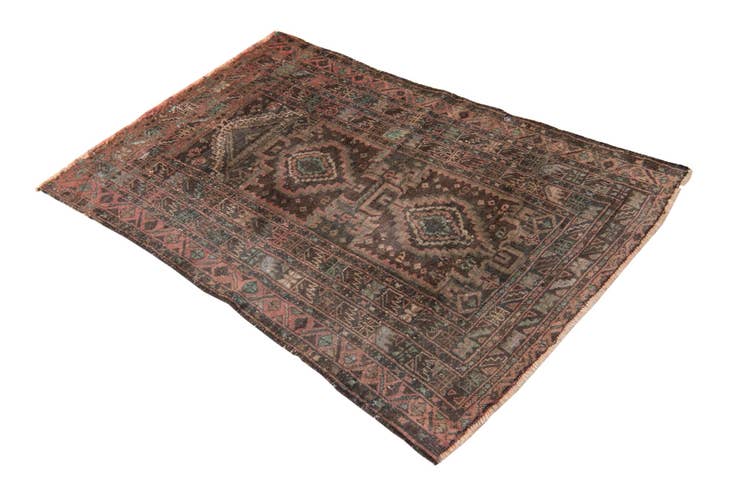 Detail image of 2' 8 x 3' 10 Hand Knotted Ultra Vintage Persian Wool Rug