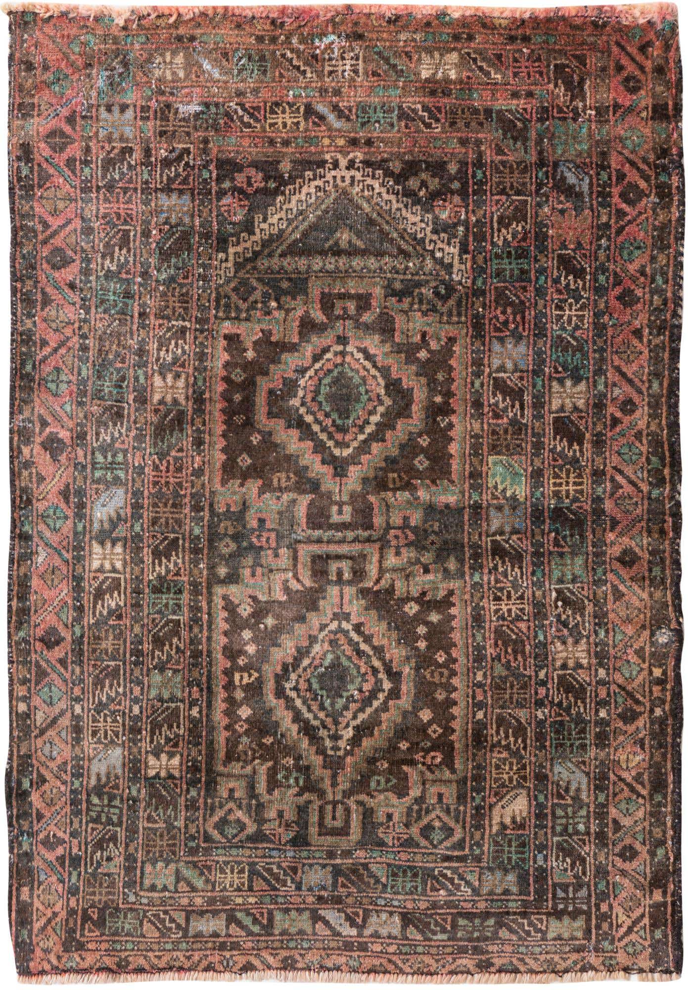 2' 8 x 3' 10 Hand Knotted Ultra Vintage Persian Wool Rug