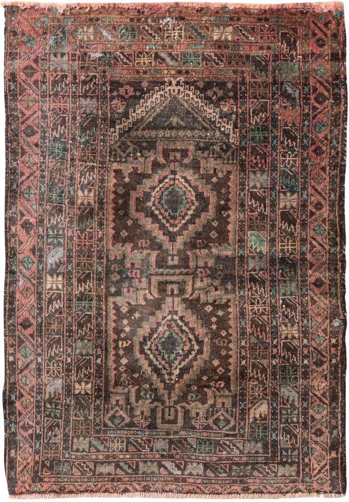 2' 8 x 3' 10 Hand Knotted Ultra Vintage Persian Wool Rug