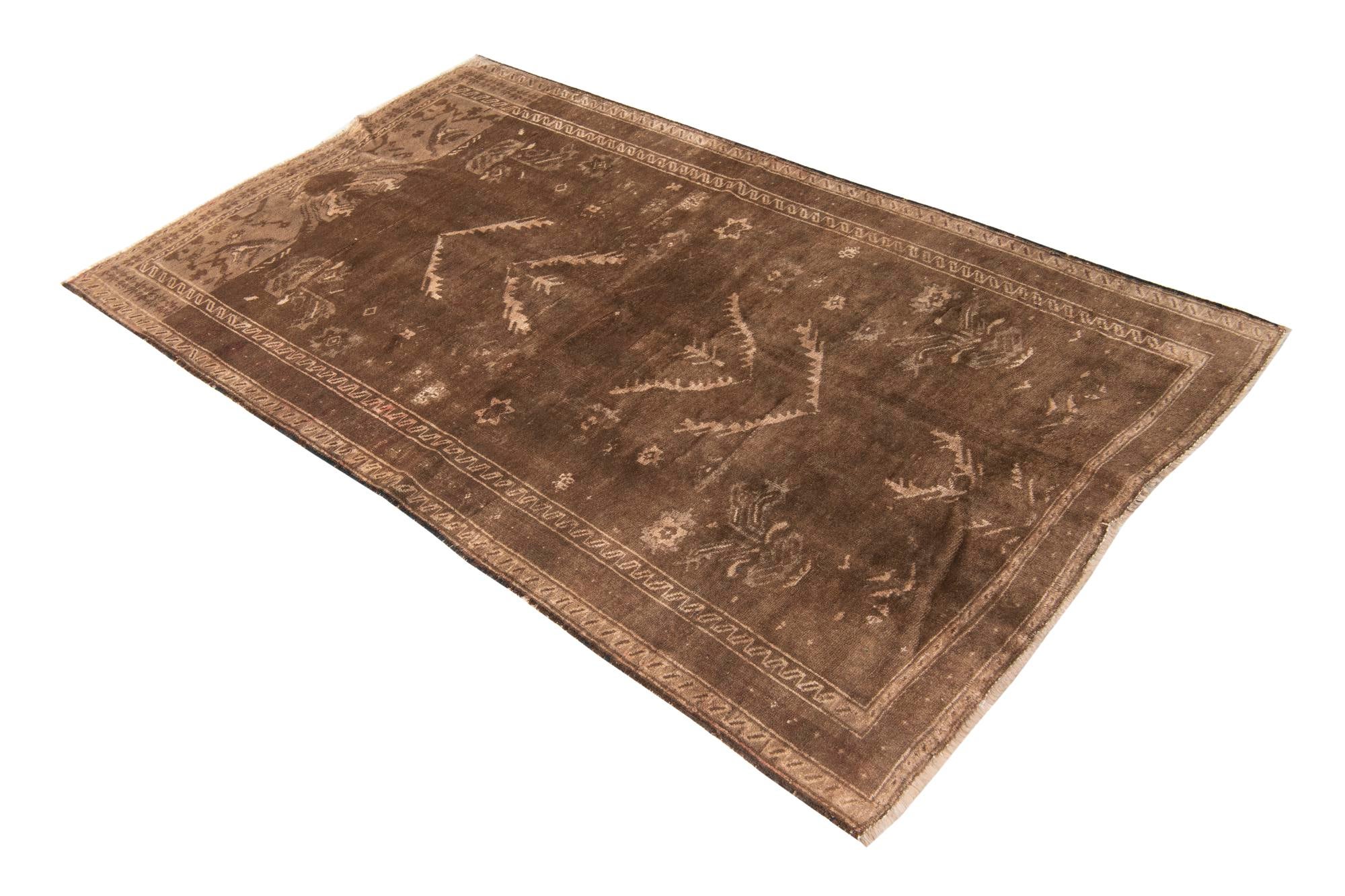 3' 8 x 6' 4 Hand Knotted Ultra Vintage Persian Wool Rug