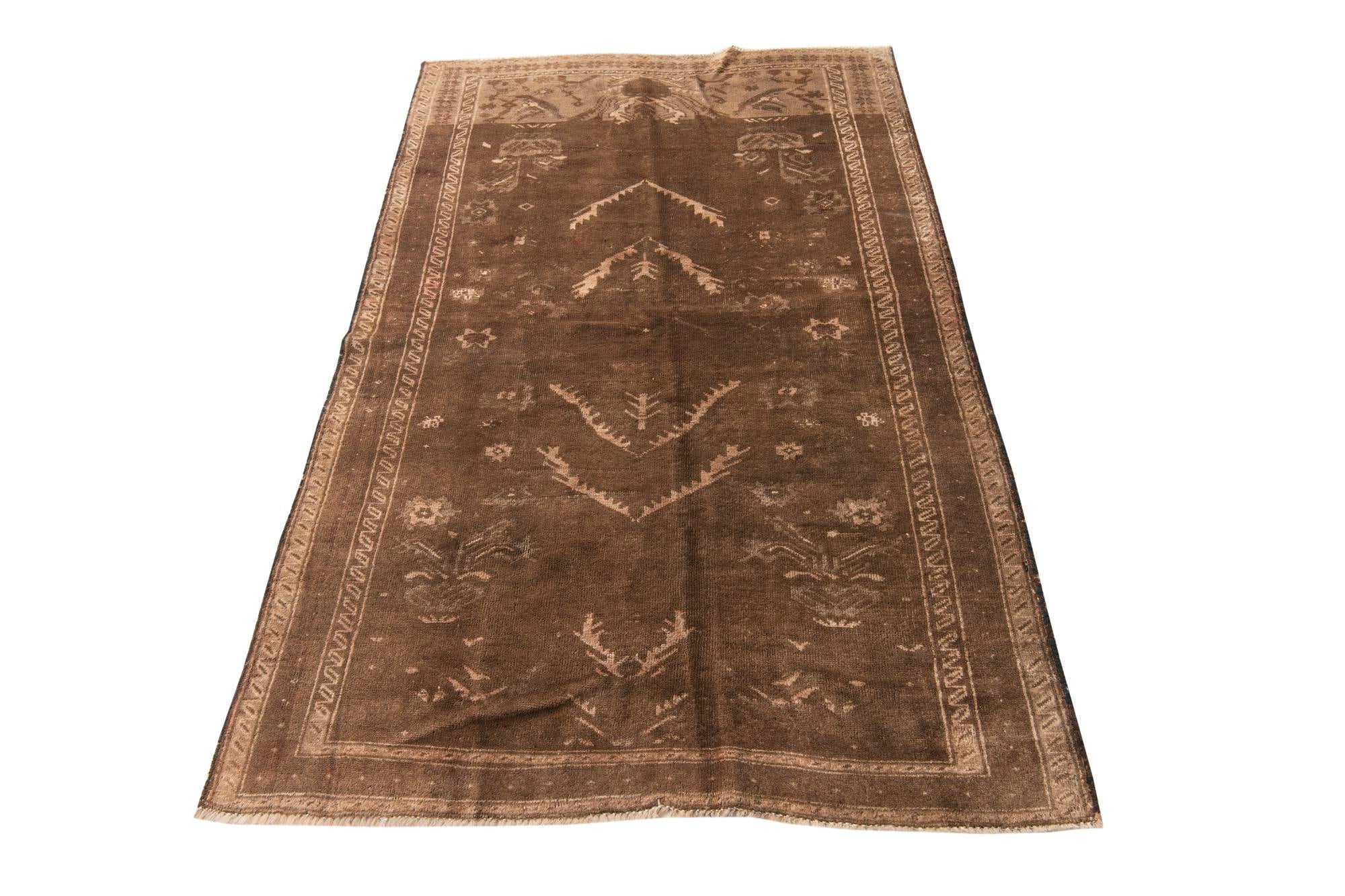 3' 8 x 6' 4 Hand Knotted Ultra Vintage Persian Wool Rug