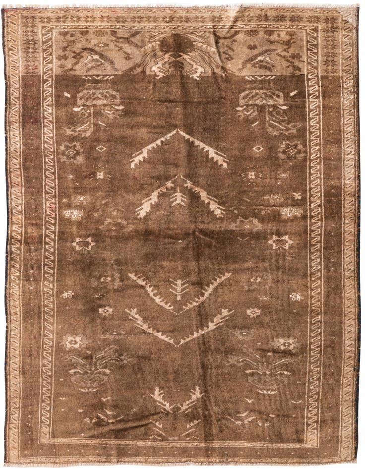 Detail image of 3' 8 x 6' 4 Hand Knotted Ultra Vintage Persian Wool Rug