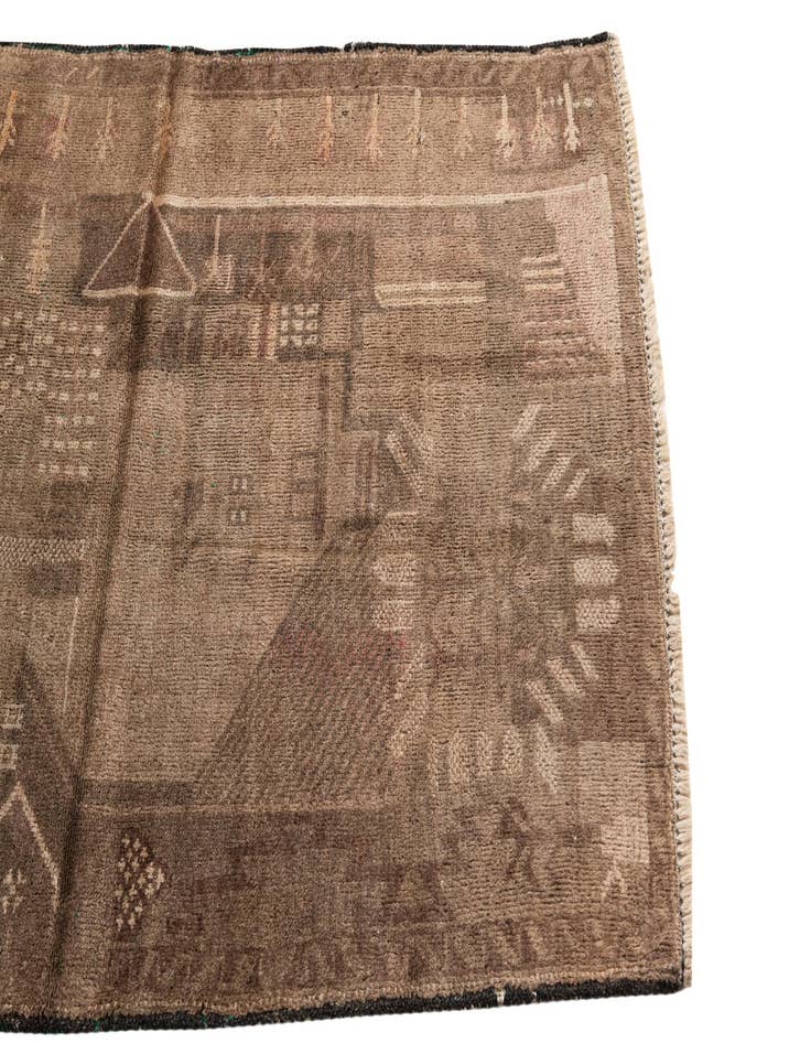 Detail image of 2' 10 x 5'  Hand Knotted Ultra Vintage Persian Wool Rug