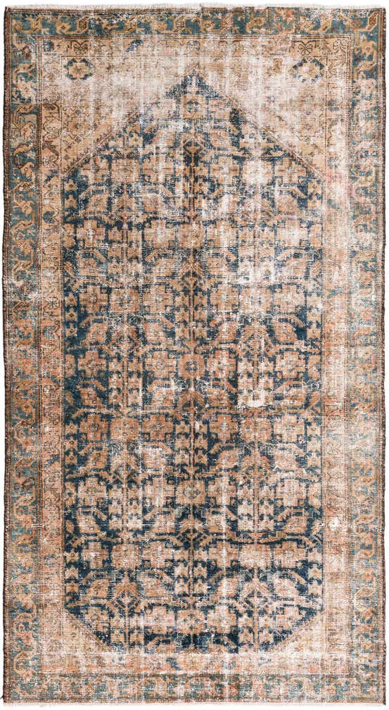 4' 10 x 8' 10 Hand Knotted Ultra Vintage Persian Wool Rug