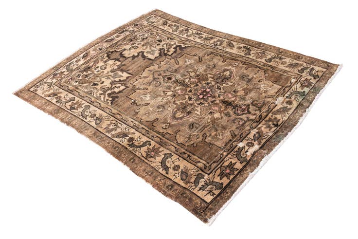 Detail image of 4' 2 x 5' 3 Hand Knotted Ultra Vintage Persian Wool Rug
