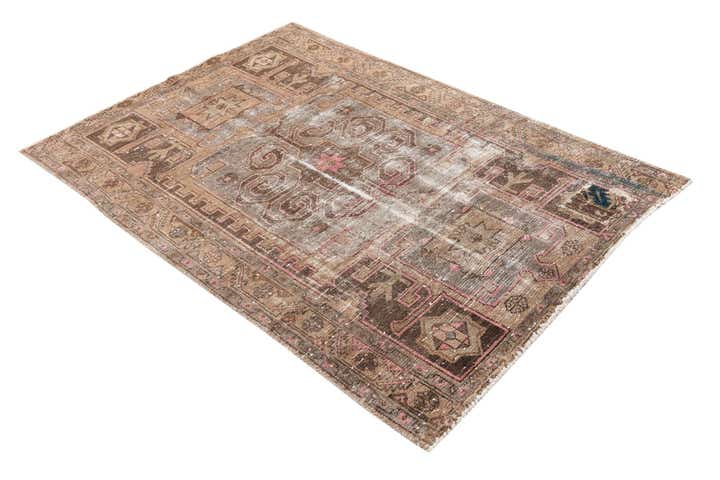 4' 3 x 6' 3 Hand Knotted Ultra Vintage Persian Wool Rug