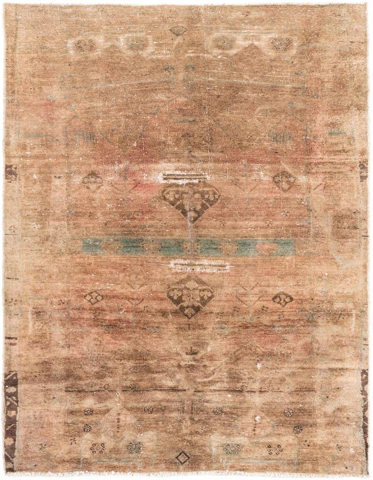 Detail image of 4' 10 x 8' 3 Hand Knotted Ultra Vintage Persian Wool Rug