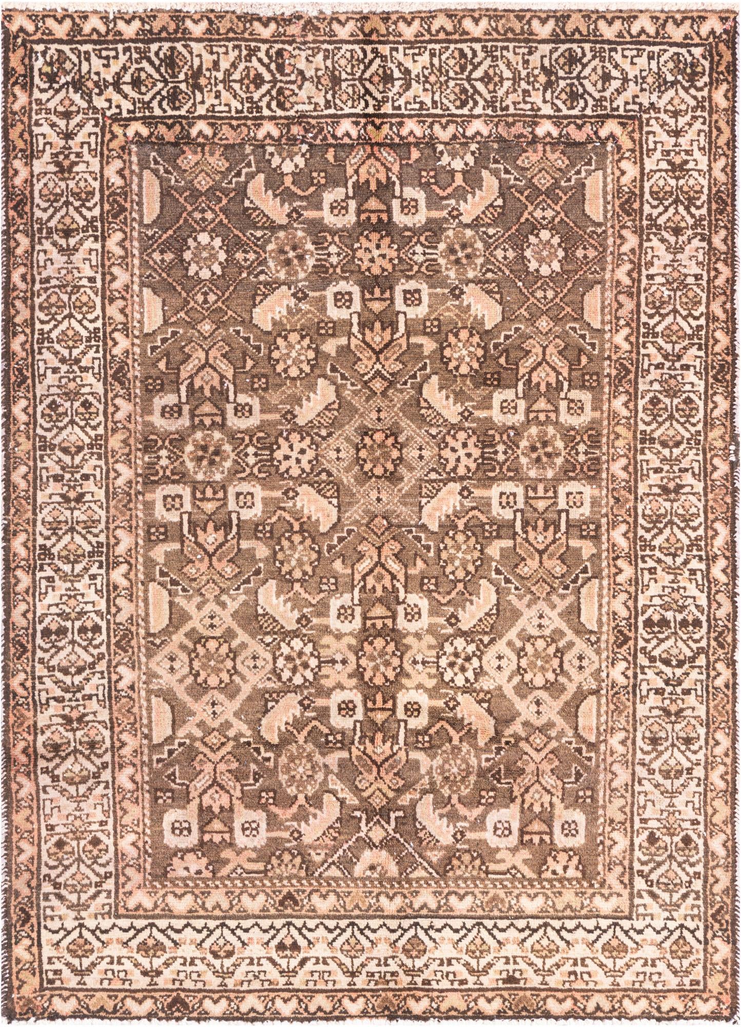 3' 10 x 5' 2 Hand Knotted Ultra Vintage Persian Wool Rug