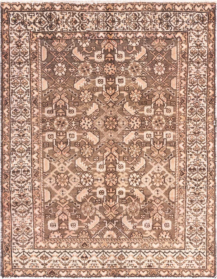 Detail image of 3' 10 x 5' 2 Hand Knotted Ultra Vintage Persian Wool Rug