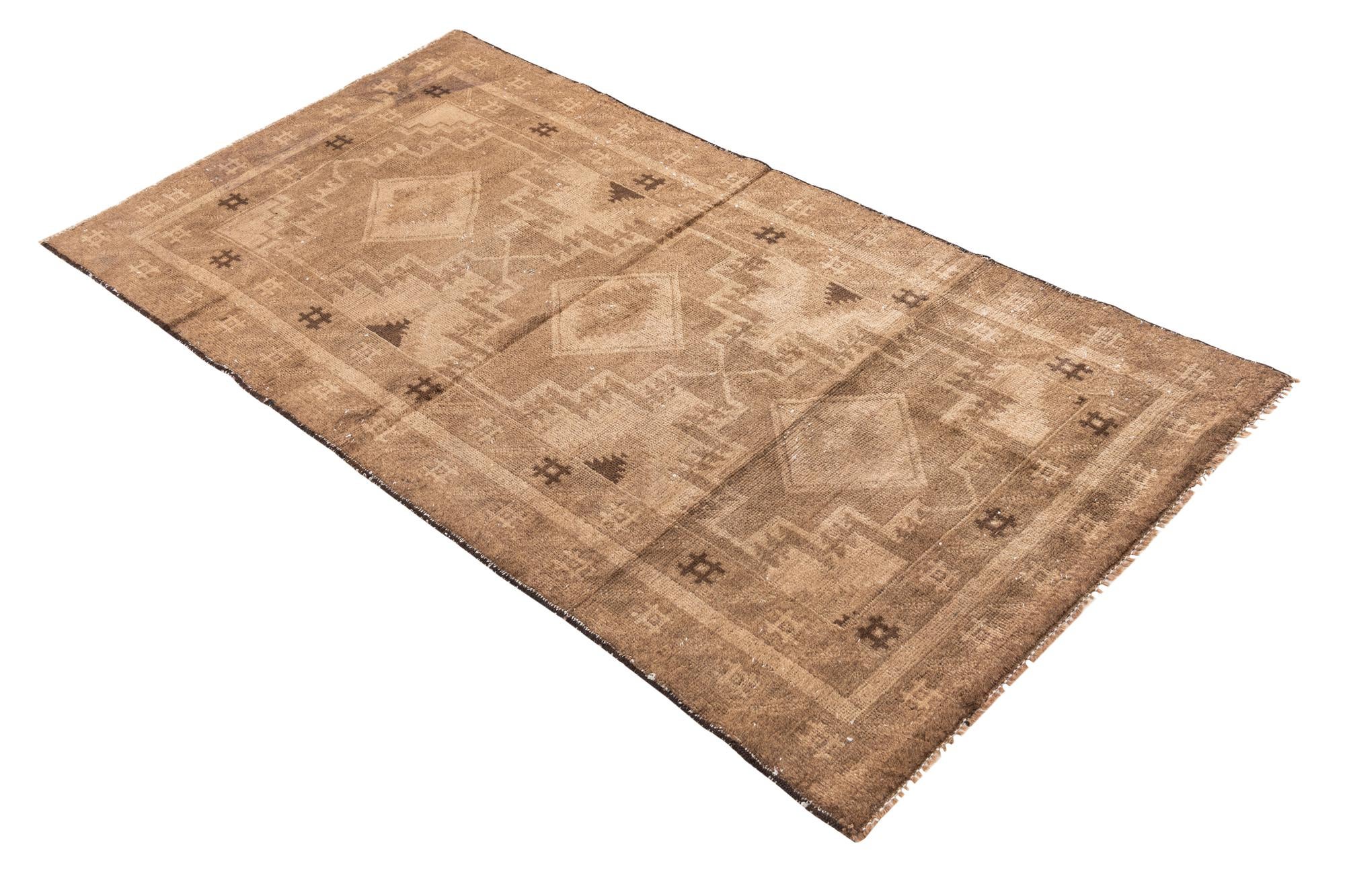 3' 5 x 6' 6 Hand Knotted Ultra Vintage Persian Wool Rug