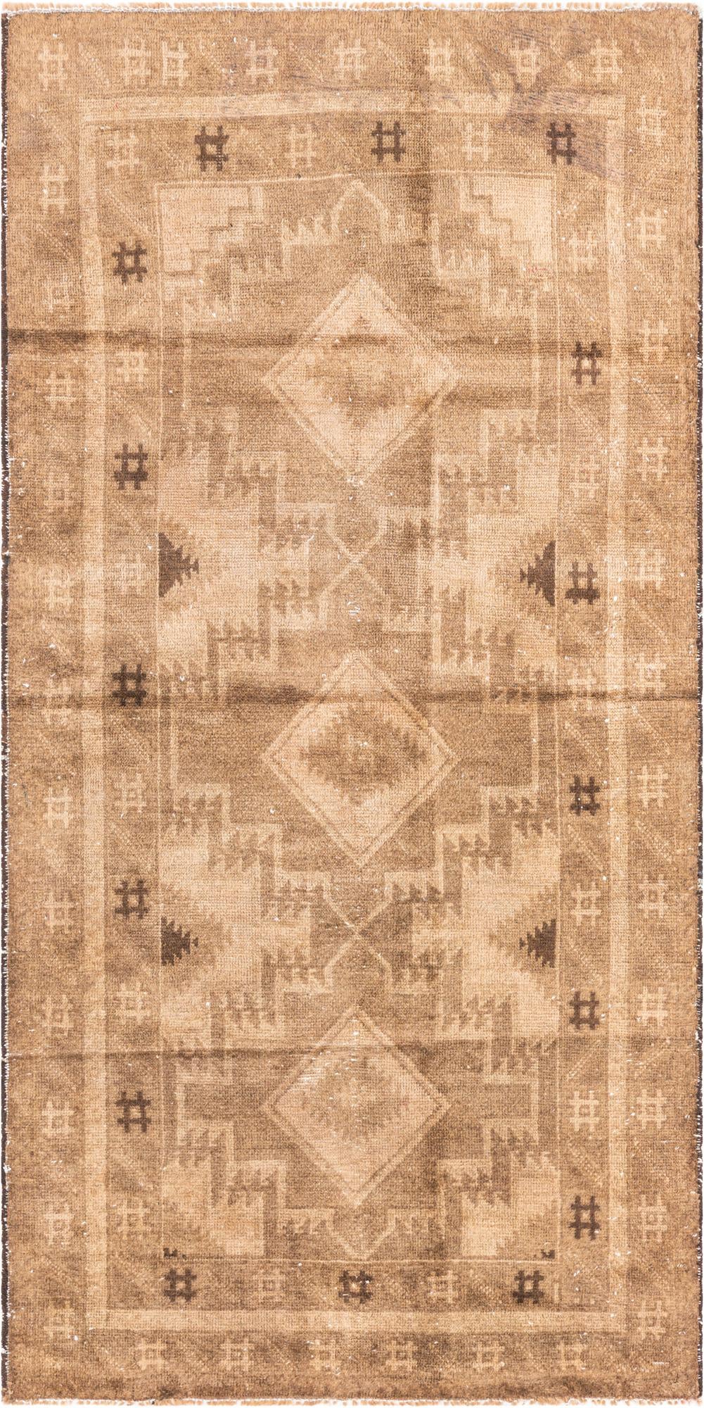 3' 5 x 6' 6 Hand Knotted Ultra Vintage Persian Wool Rug