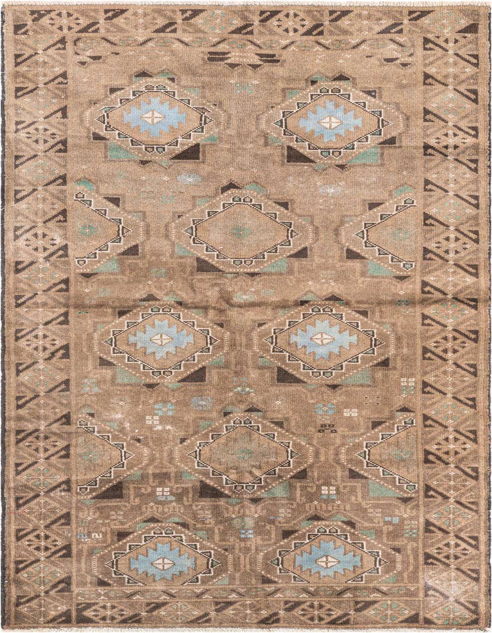 Primary image 3' 4 x 6' 9  Hand Knotted Ultra Vintage Persian Wool Rug