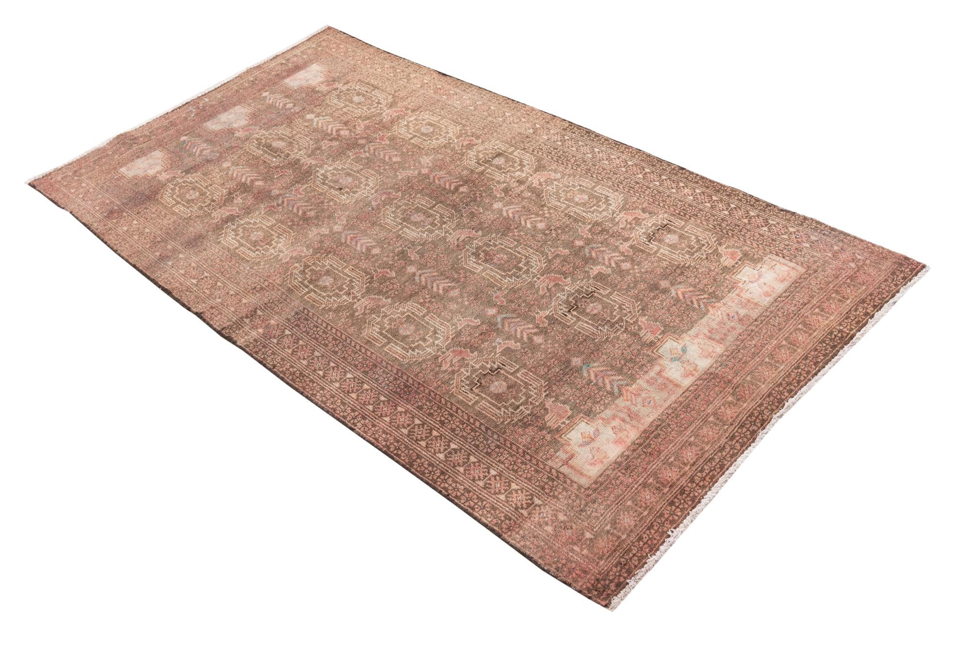 3' 2 x 5' 6 Hand Knotted Ultra Vintage Persian Wool Rug