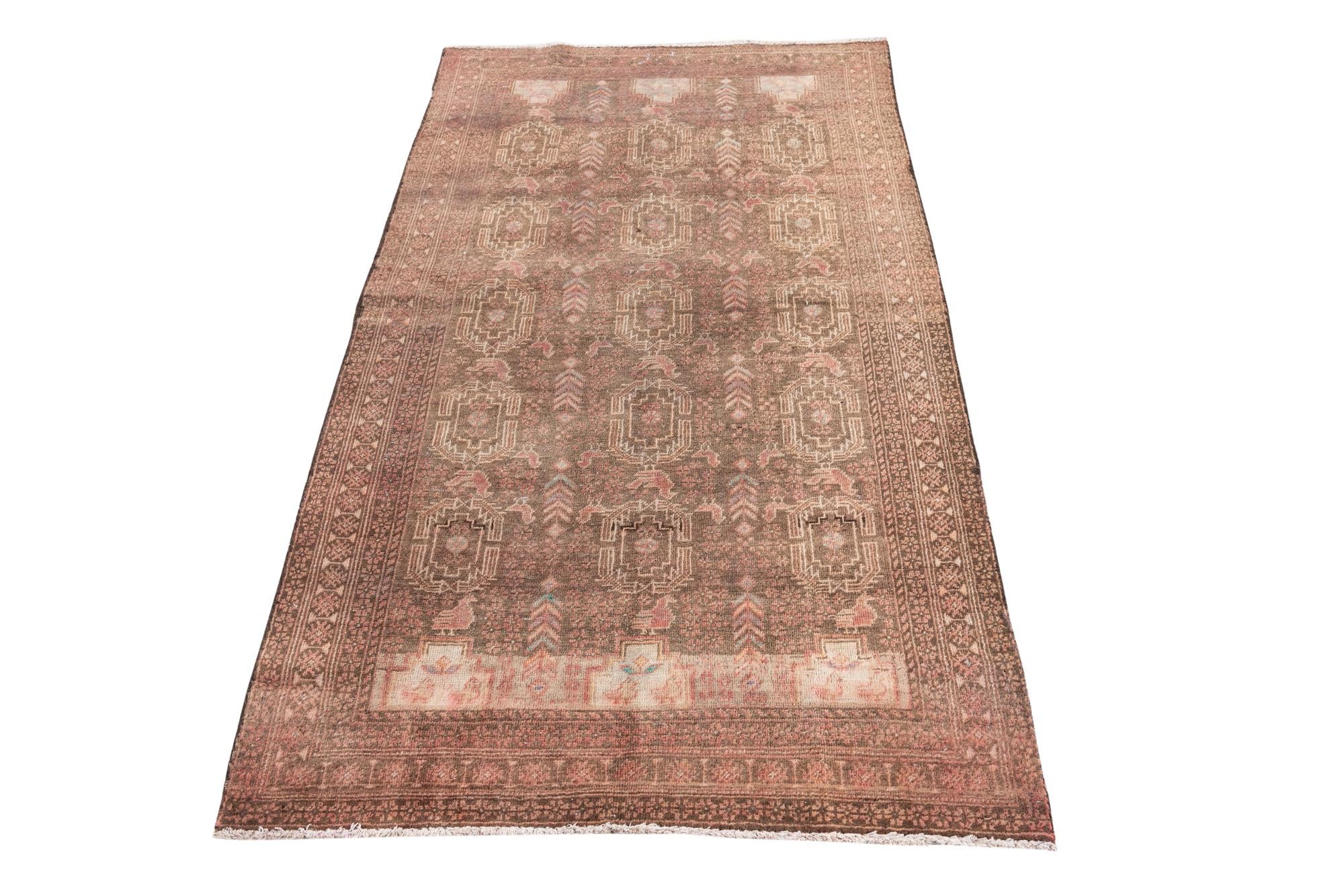 3' 2 x 5' 6 Hand Knotted Ultra Vintage Persian Wool Rug