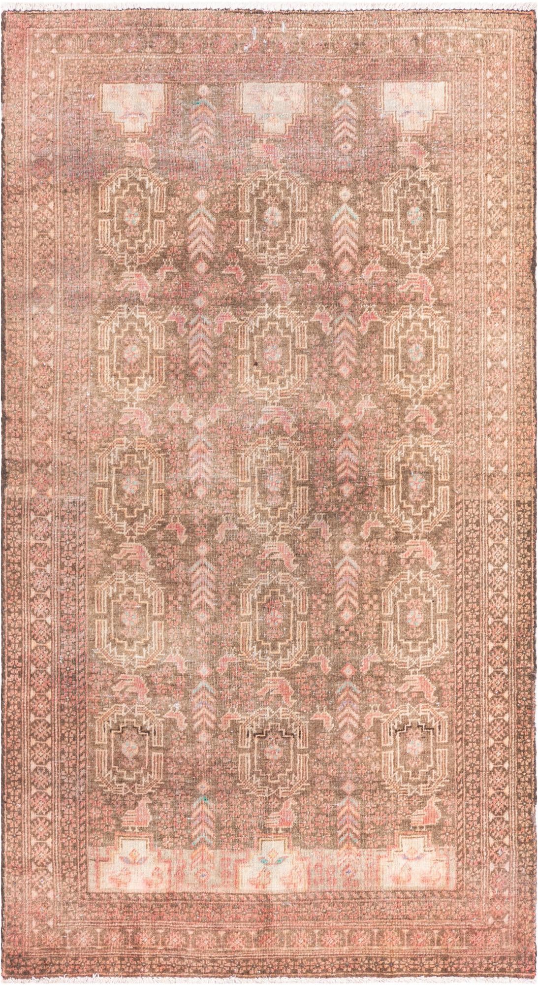 3' 2 x 5' 6 Hand Knotted Ultra Vintage Persian Wool Rug