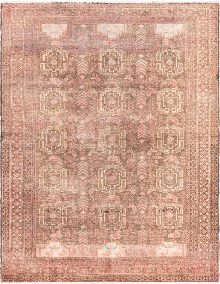 Detail image of 3' 2 x 5' 6 Hand Knotted Ultra Vintage Persian Wool Rug