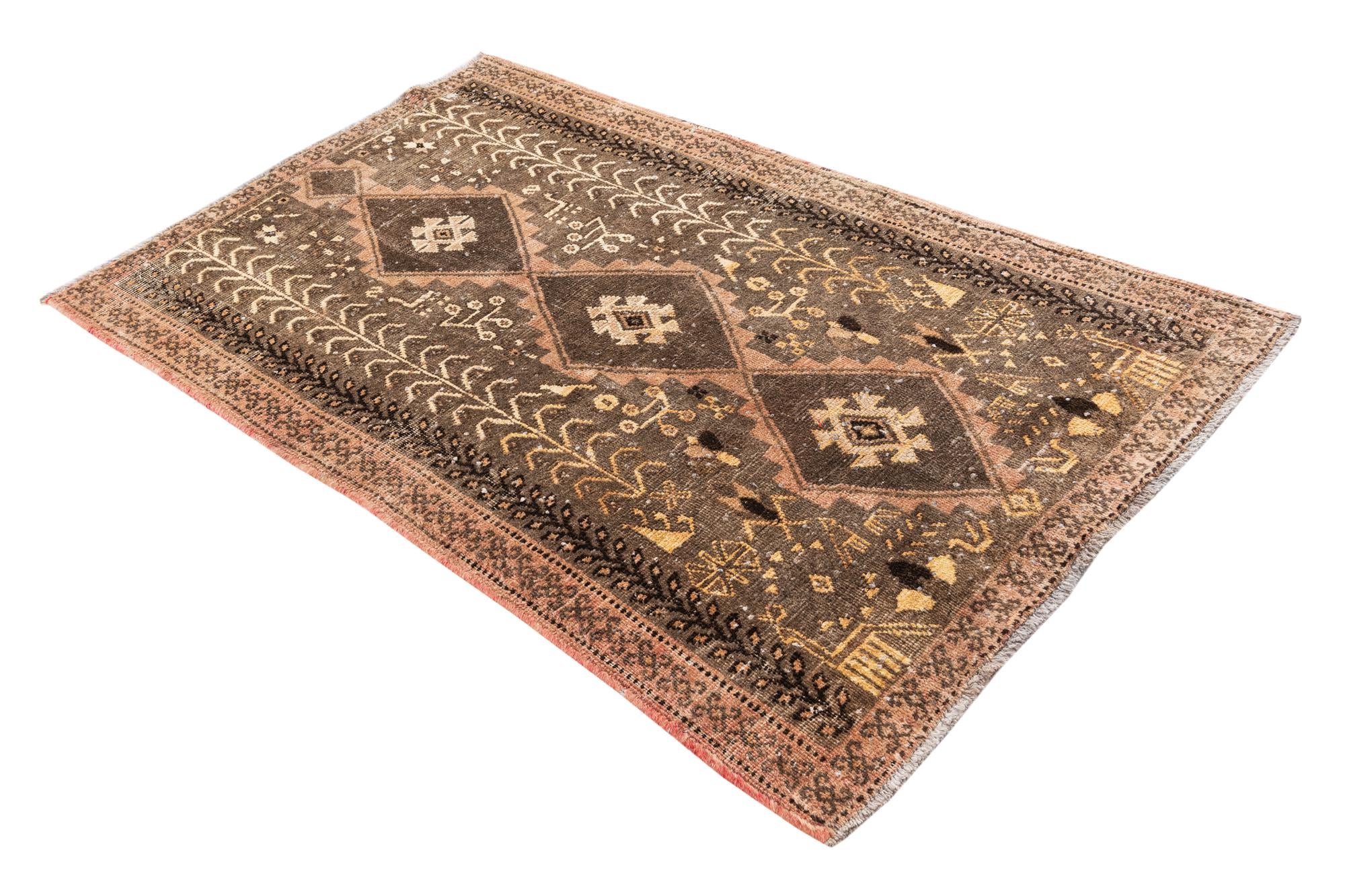 4' x 6' 6 Hand Knotted Ultra Vintage Persian Wool Rug