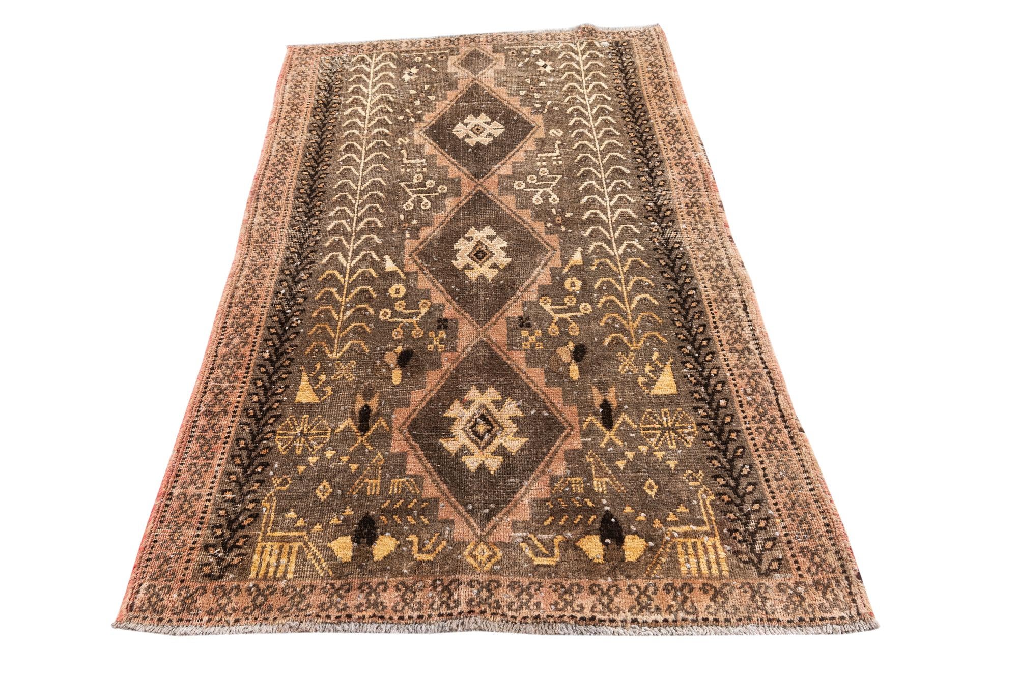 4' x 6' 6 Hand Knotted Ultra Vintage Persian Wool Rug