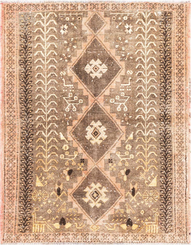 Detail image of 4' x 6' 6 Hand Knotted Ultra Vintage Persian Wool Rug