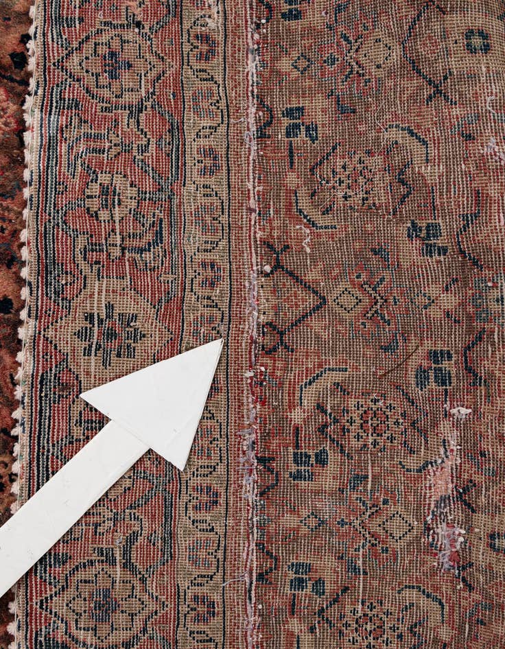 Detail image of 4' x 5' 6  Hand Knotted Ultra Vintage Persian Wool Rug
