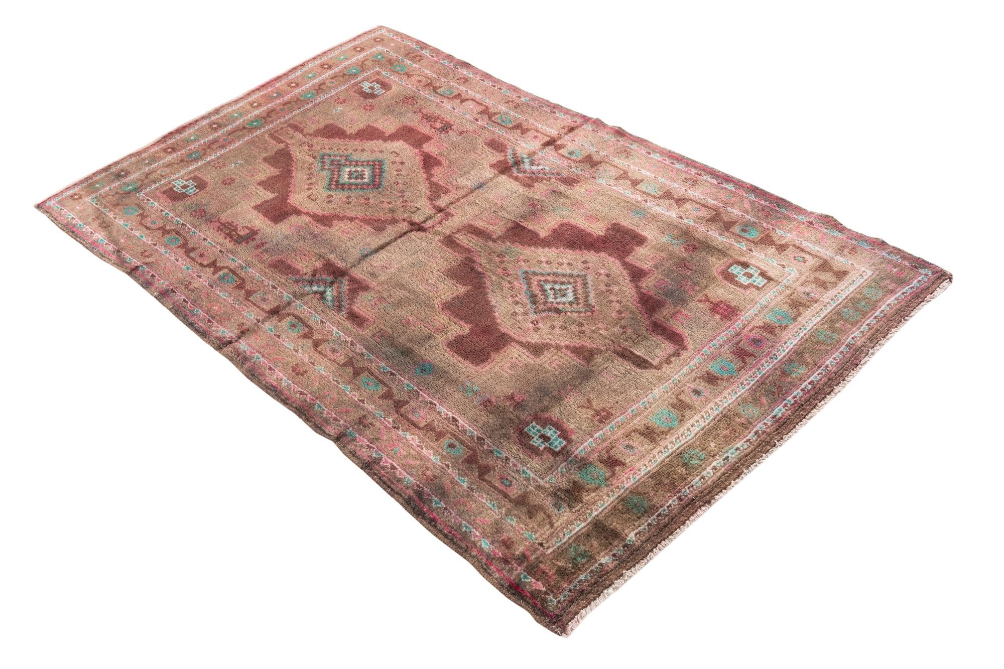 3' 6 x 5' 7 Hand Knotted Ultra Vintage Persian Wool Rug