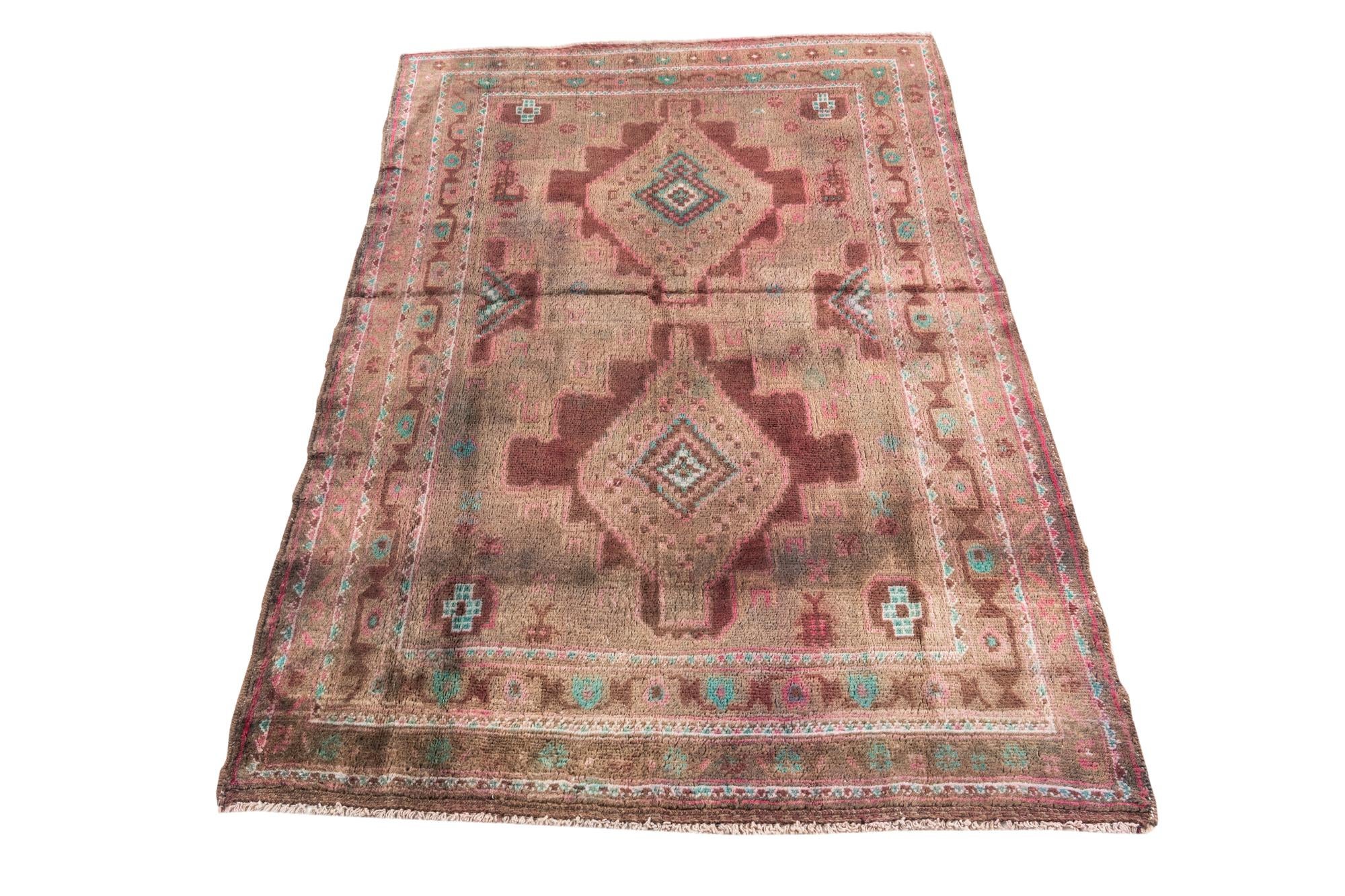 3' 6 x 5' 7 Hand Knotted Ultra Vintage Persian Wool Rug