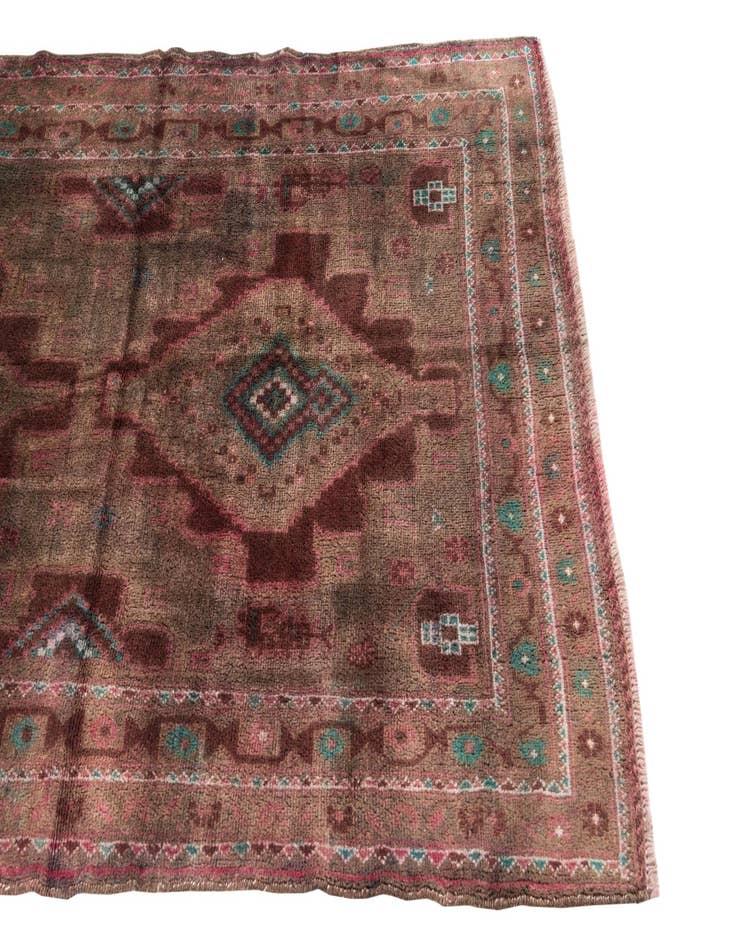 Detail image of 3' 6 x 5' 7  Hand Knotted Ultra Vintage Persian Wool Rug